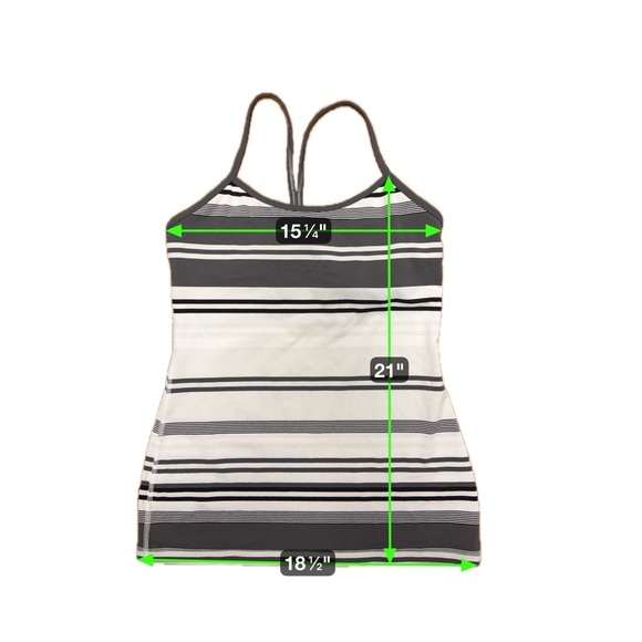 Lululemon Cool Racerback Bra Tank Parallel Stripe Gray/Black/White Size 8 - Picture 5 of 6